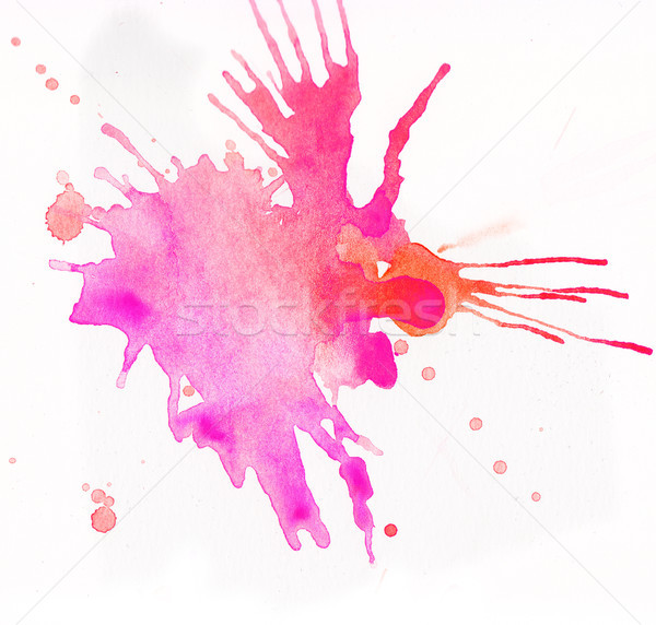 ストックフォト: カラフル · 水彩画 · 跳ね · 白 · ピンク · 赤