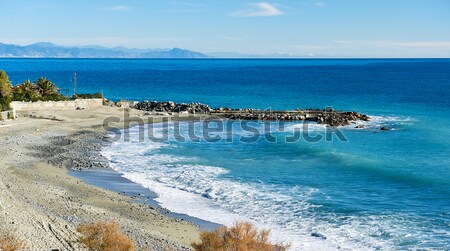 Empty beach, resort of Varazze, Province of Savona. Italy Stock photo © amok