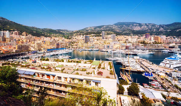 Monaco Hafen Gebäude Natur Reise Architektur Stock foto © amok