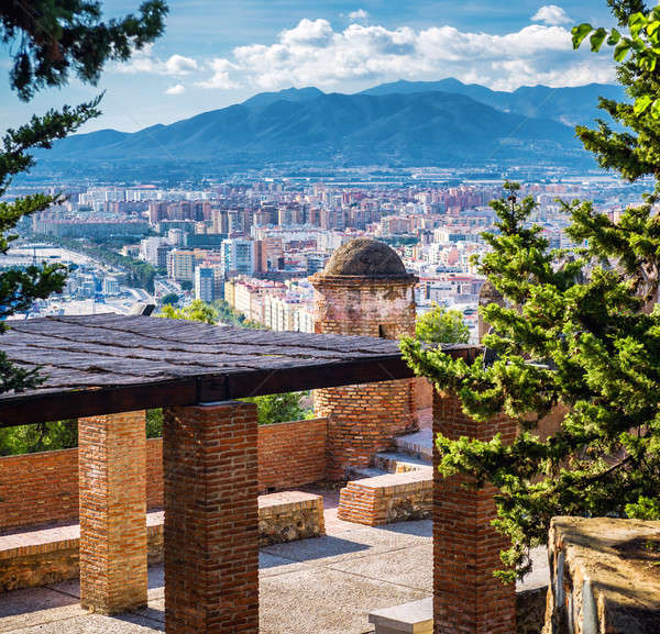 Malaga cityscape, view from the Gibralfaro fortress Stock photo © amok