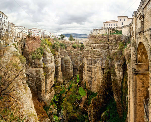 Amazing view of the Ronda canyon and the famous white village. P Stock photo © amok