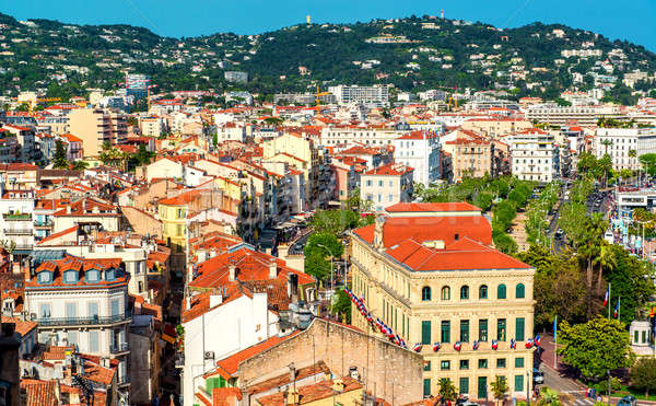 Panoramic view of Cannes city, France Stock photo © amok