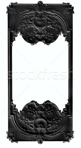 Black bas relief frame over white background Stock photo © amok