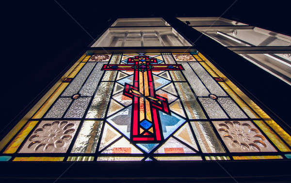 Stained glass window in church Stock photo © amok