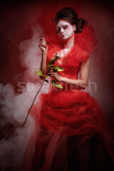 Rouge reine femme Creative maquillage pelucheux [[stock_photo]] © amok