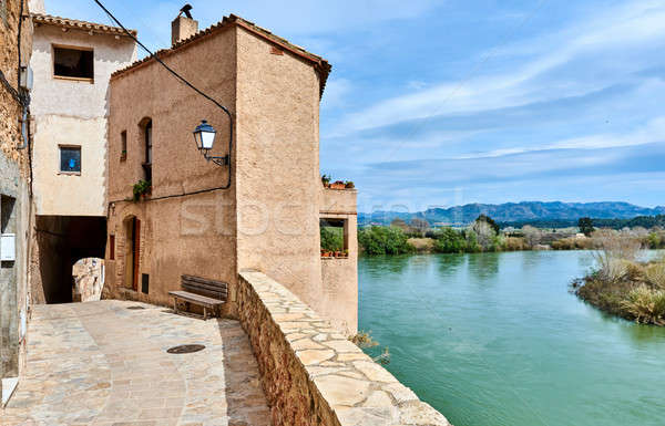 Old town of Miravet and Ebro river. Spain Stock photo © amok