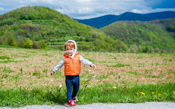 Stock photo: Adorable baby girl outdoors