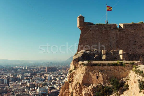 Castle of Santa Barbara and aerial view of  Alicante city Stock photo © amok