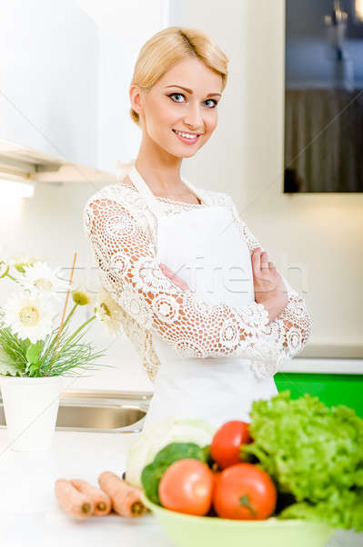 若い女性 キッチン 食品 ダイエット 料理 ストックフォト © amok