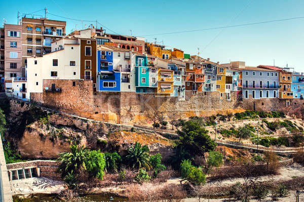 Panoramę Hiszpania wielobarwny zatłoczony domów la Zdjęcia stock © amok