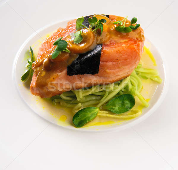 主 菜 三文魚 魚片 食品 魚 商業照片 © amok
