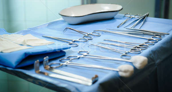 Chirurgisch Werkzeuge Hintergrund Metall Krankenhaus Stock foto © amok