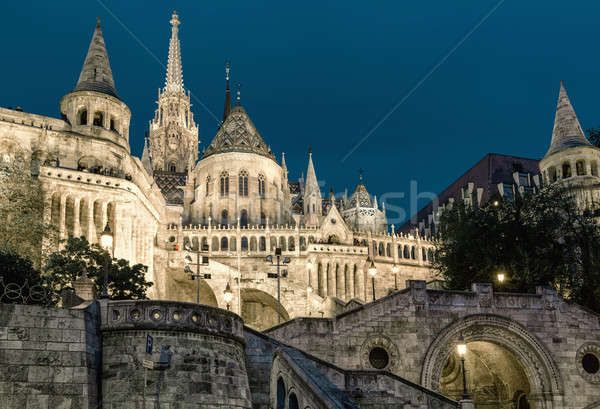 Fisherman's Bastion at night. Budapest, Hungary Stock photo © amok