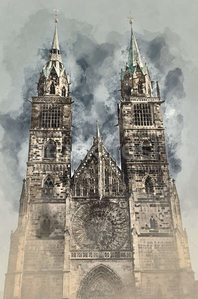 Cathedral of St. Lorenz in Nuremberg, Germany.  Stock photo © amok