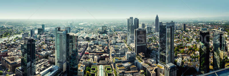 Panoramiczny widoku Frankfurt główny miasta Zdjęcia stock © amok