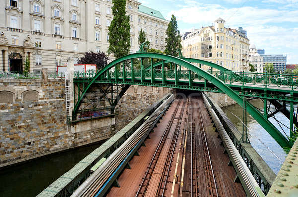 Zollamtssteg Bridge across the river. Vienna city. Austria Stock photo © amok