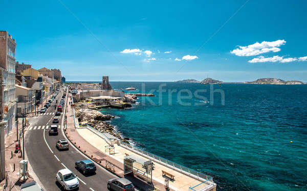 The road along the Plage des Catalans, Marseiile. France Stock photo © amok