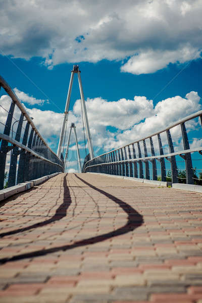 пусто пешеходный мост синий городского облаке архитектура Сток-фото © amok