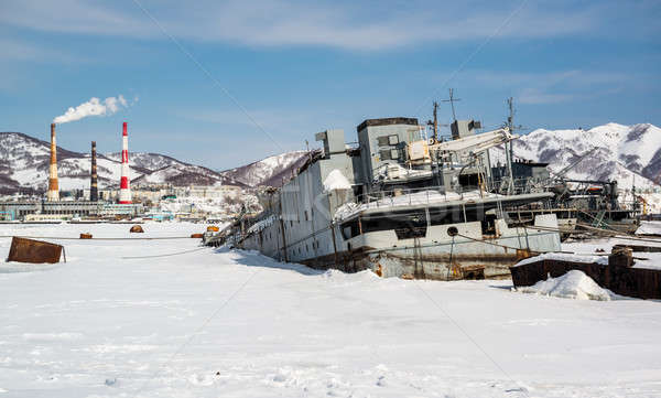 View of Petropavlovsk-Kamchatsky deserted vessels and power plant Stock photo © amok