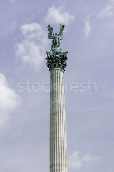 Archangel Gabriel statue. Heroes Square, Budapest. Hungary Stock photo © amok