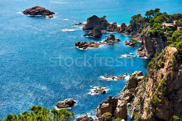 Rocky seaside of Tossa de Mar. Spain Stock photo © amok