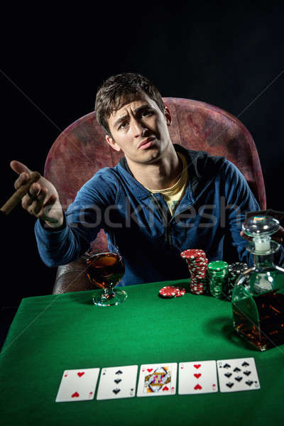 Zdjęcia stock: Poker · gracz · szkła · kasyno · młodych · palenia
