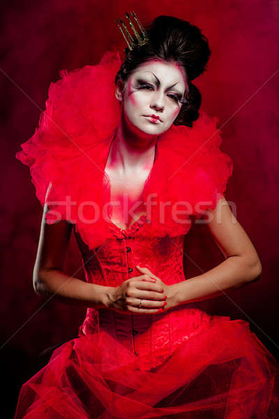 Rouge reine femme Creative maquillage pelucheux [[stock_photo]] © amok