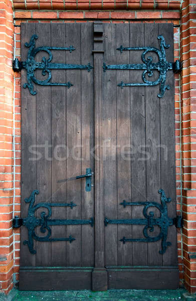 Eski kapı ahşap inşaat antika stil Stok fotoğraf © amok