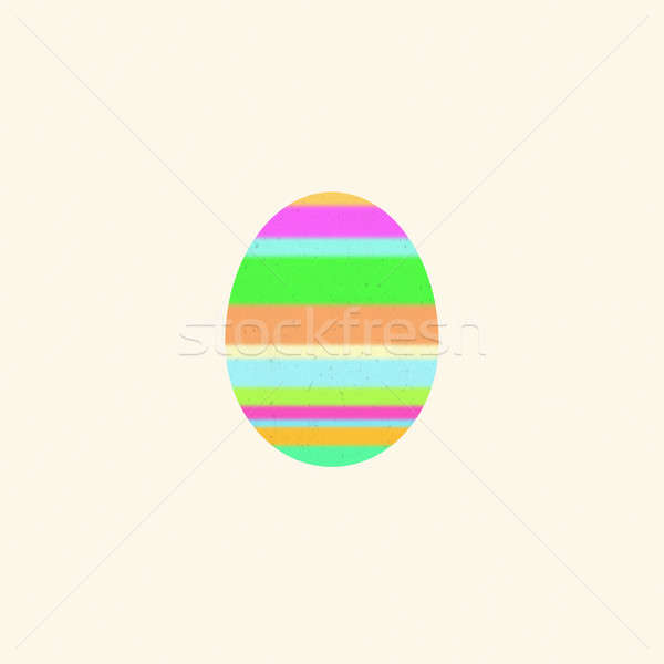 Multicolored Easter egg on a beige background. Digital art Stock photo © amok