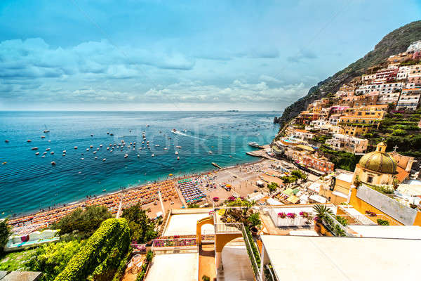 Elképesztő part Olaszország víz tájkép nyár Stock fotó © amok