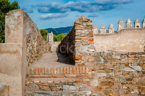 Forteresse malaga ville Espagne intérieur brique [[stock_photo]] © amok