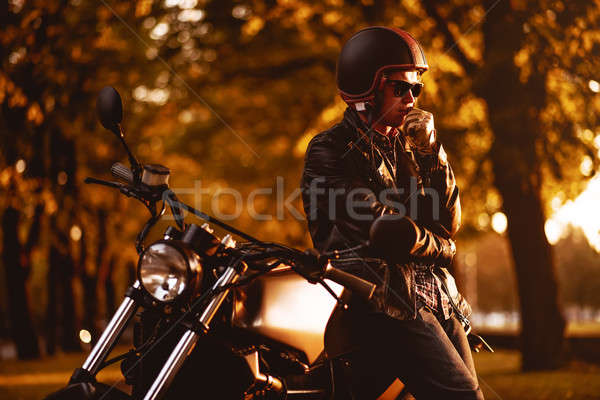 Motosiklet açık havada spor gözlük bisiklet hızlandırmak Stok fotoğraf © amok