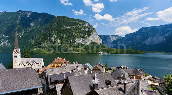 Malerische Dorf Österreich Natur Berg grünen Stock foto © amok