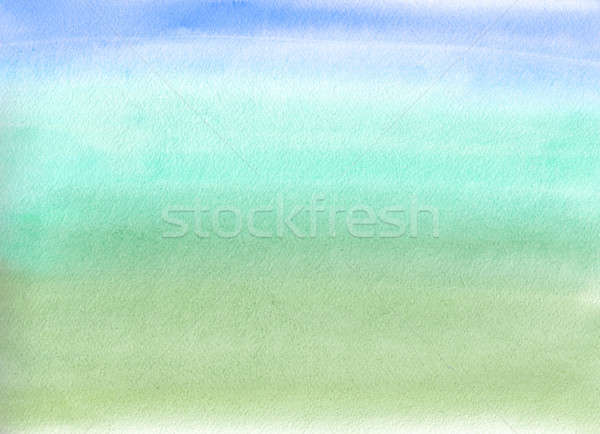 Watercolor painting. Blue and green gradient  Stock photo © amok