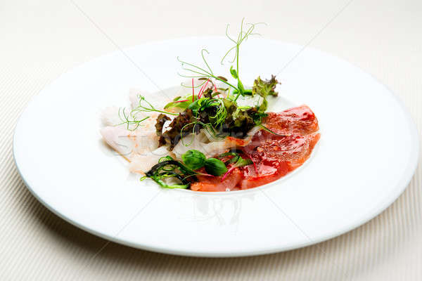 Fekete tonhal jalapeno étterem vacsora tányér Stock fotó © amok