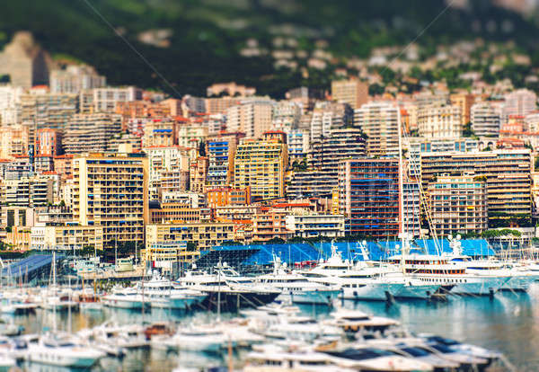 Amazing view of Principality of Monaco with tilt-shift effect Stock photo © amok