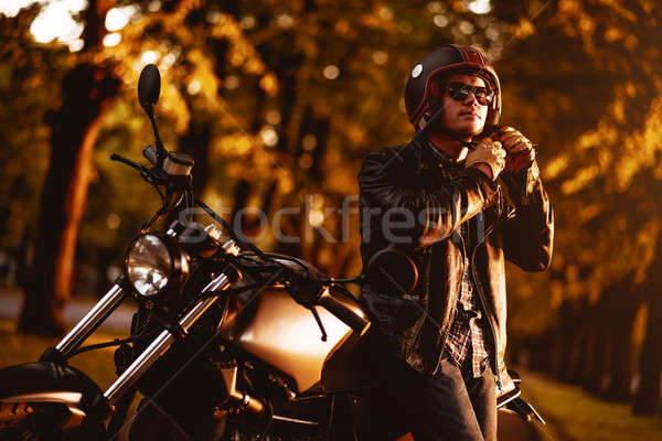 Motorfiets buitenshuis sport bril fiets snelheid Stockfoto © amok