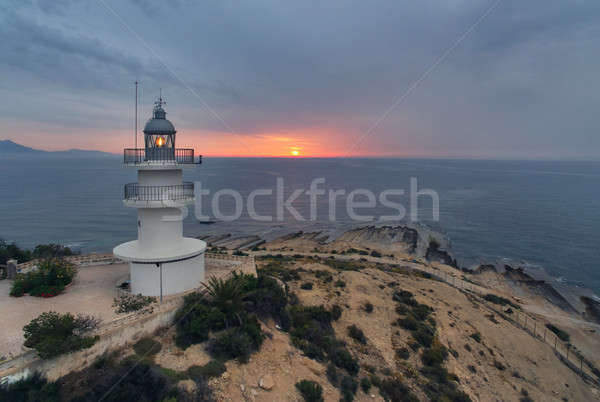 Lighthouse on a hilltop at sunrise. Alicante, Costa Blanca. Spain Stock photo © amok
