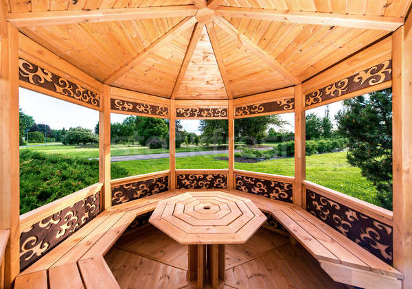 Inside of wooden gazebo  Stock photo © amok