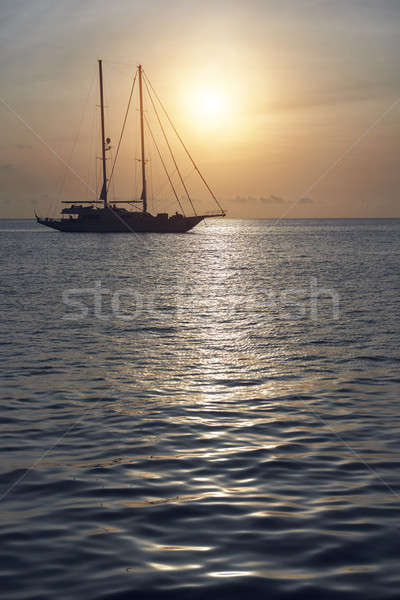 Yacht at Cala Saona in Formentera. Balearic Islands. Spain Stock photo © amok
