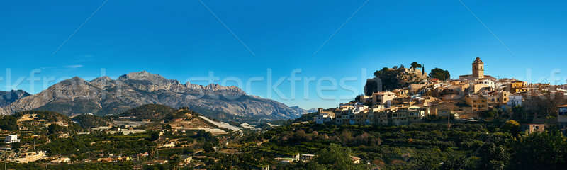 Panorama of hillside village Polop de la Marina. Spain Stock photo © amok