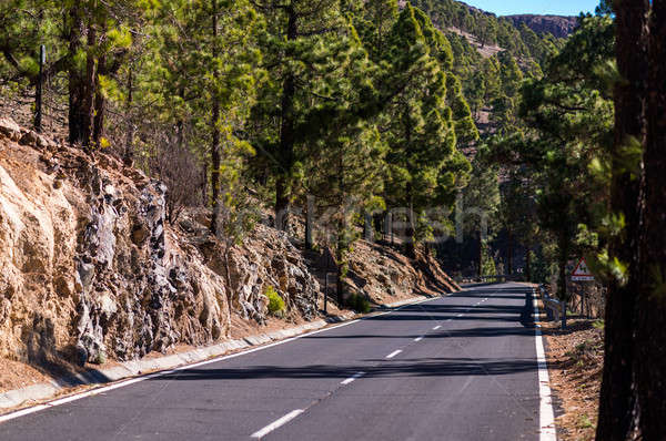 Stockfoto: Weg · vulkaan · tenerife · Spanje · hemel