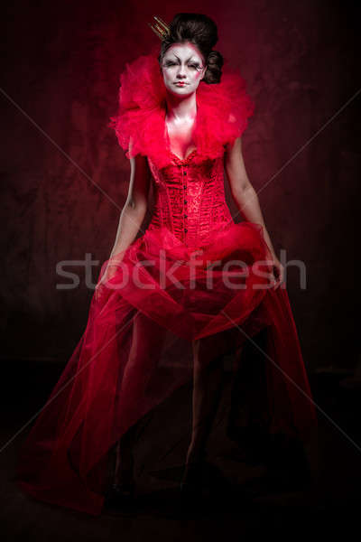 Rouge reine femme Creative maquillage pelucheux [[stock_photo]] © amok