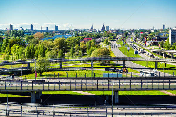 View of the Southern Bridge in Riga, Latvia Stock photo © amok
