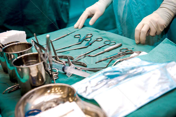 Surgeon and surgical tools closeup Stock photo © amok
