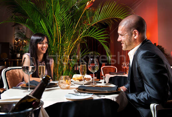 Güzel çift restoran romantik tarih aile Stok fotoğraf © amok