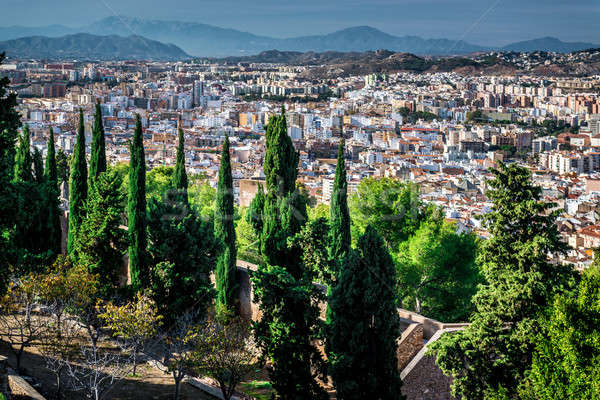 Malaga cityscape, view from the Gibralfaro fortress Stock photo © amok