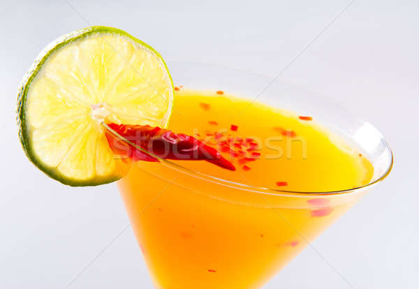 Cocktail blanche fruits orange vert [[stock_photo]] © amok