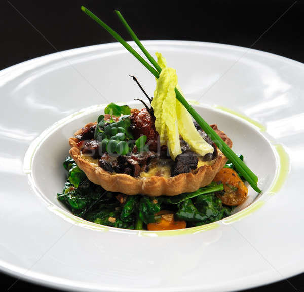 Wild mushroom tartlet with vegetable salad  Stock photo © amok