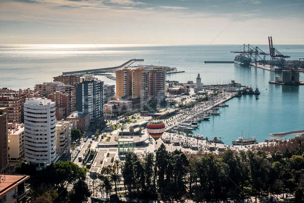 Aerial view of Malaga port. Spain Stock photo © amok